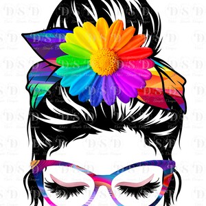 Colorful, Messy Bun, Mom Bun
