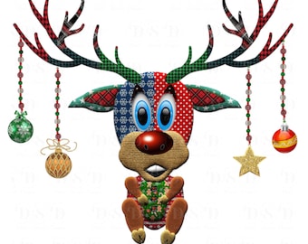 Christmas  Baby Reindeer with ornaments