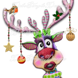 Rentier Weihnachten - Weiblich - Sublimation