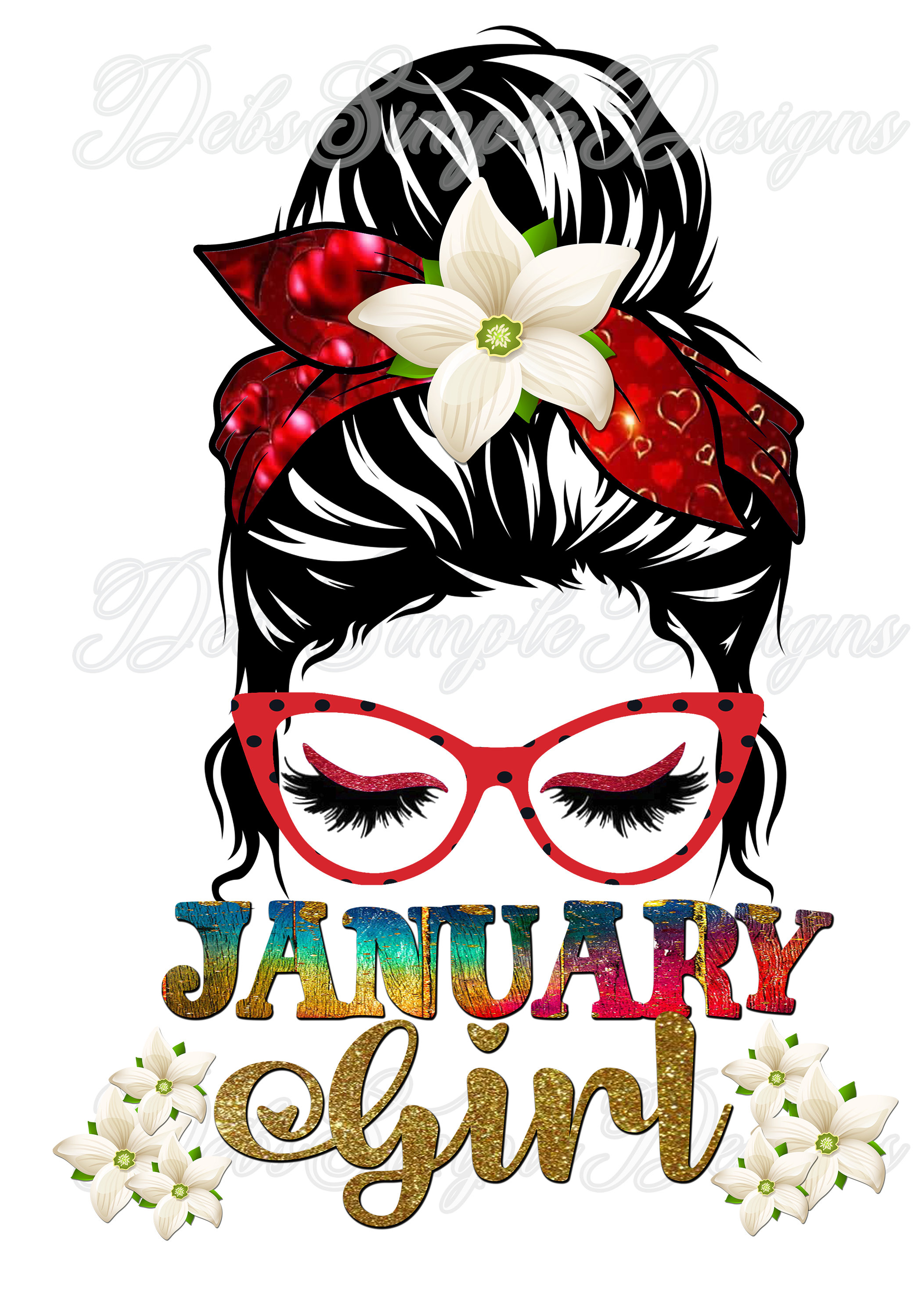 January Birthday Girl, Messy Bun, Mom Bun - Etsy