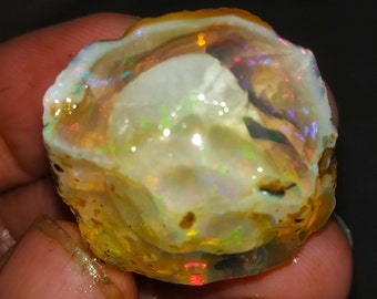 53.35cts Egg opal Raw Big Ethiopian Opal Grade opal Raw crystal Raw Rare opal Raw welo fire opal brilliant multi opal Rough superb opal Raw