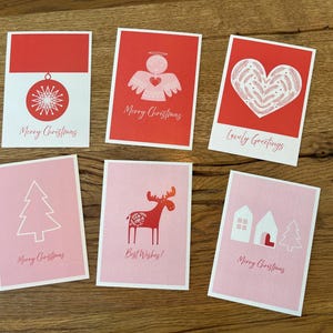 Postkarten einzelnd  - Weihnachten - Geschenk - Gruß Karten