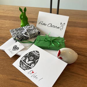 Set di 2 cartoline di Pasqua - Bianco e nero - Buoni regalo