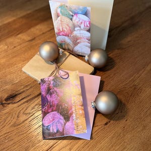 Juego de 2 tarjetas - Navidad - Tarjetas artísticas - Tarjetas individuales