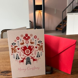 Biglietto pieghevole - Natale - Scandinavo - biglietti singoli