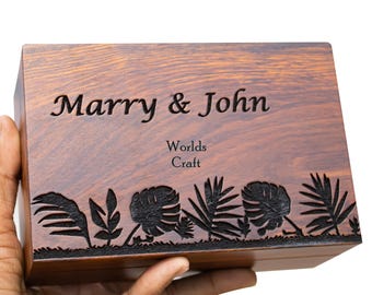Custom Memory Keepsake Wooden Love Box with Personalization Valentines Wedding Large Card box Anniversary Gift, Bridal Gift, Gift For Couple