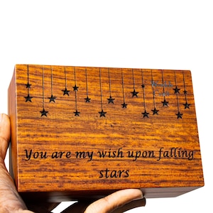 Caixa de amor de madeira para lembranças personalizadas com personalização, caixa grande para cartões de casamento, presente de aniversário, presente de noiva, presente para casal