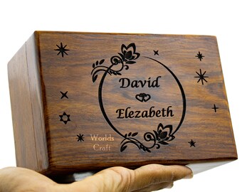 Custom Memory Keepsake Wooden Love Box with Personalization Valentines Wedding Large Card box Anniversary Gift, Bridal Gift, Gift For Couple
