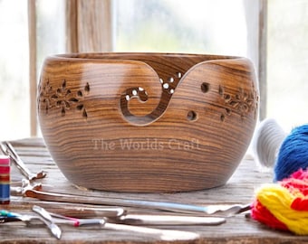 Handcrafted Rosewood Yarn Bowl | Perfect Wooden Yarn Holder for Knitting & Crocheting | Knitting Bowl for winding the Yarn