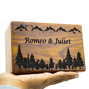 Caja de recuerdos personalizada: caja de madera personalizada para recuerdos, caja de regalo grabada para bodas, aniversarios u ocasiones especiales / The Worlds Craft