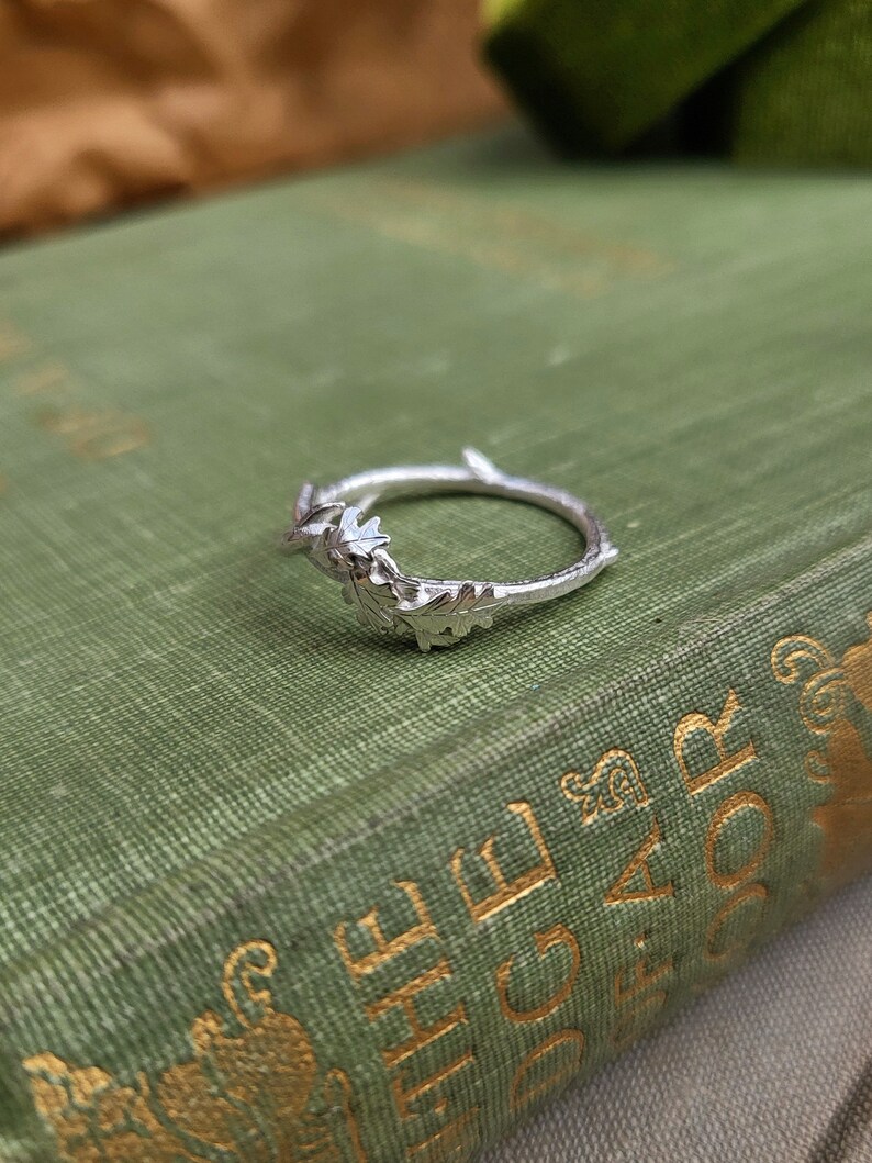 Fairytale Silver Oak Branch Ring image 9
