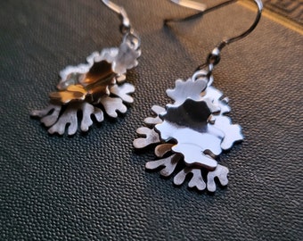 Enchanting Pair of Silver Lichen Earrings