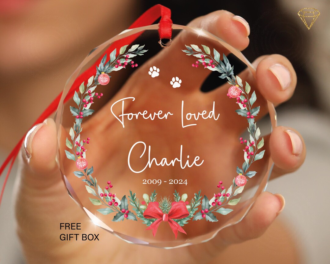 Personalized Pet Memorial Ornament – Forever Loved Dog Remembrance Gift ...