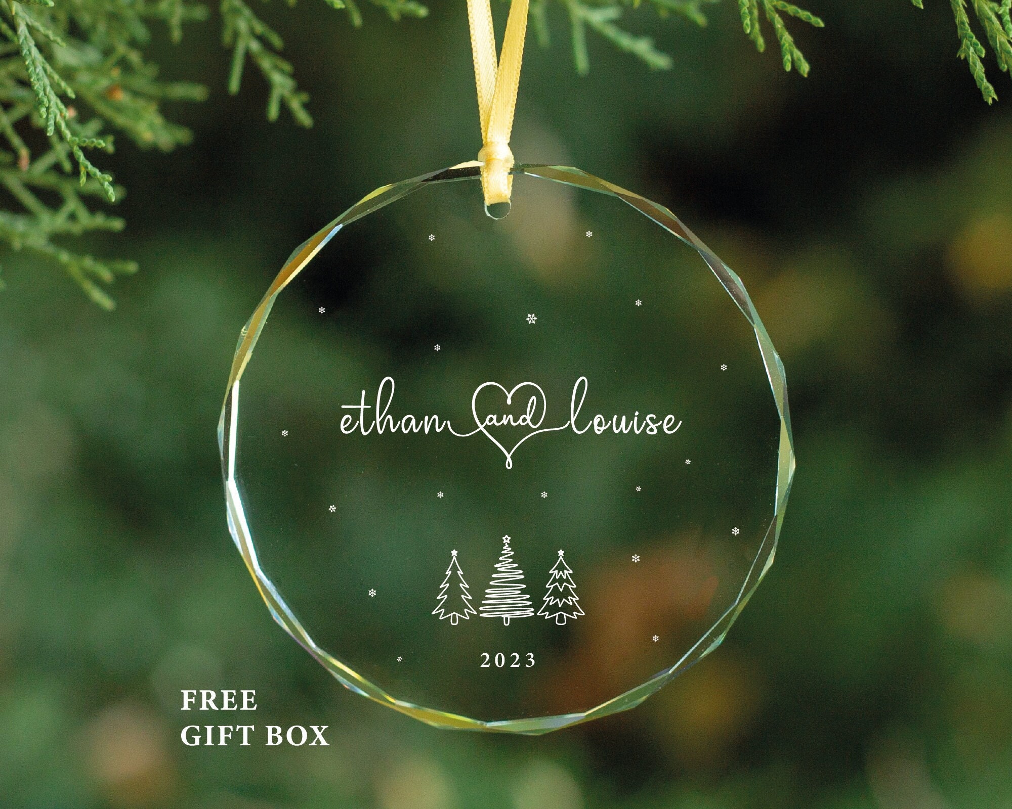 Couples Christmas Ornament - Personalized Couple Names Christmas Ornament - Our First Christmas Together - New Couple Gift