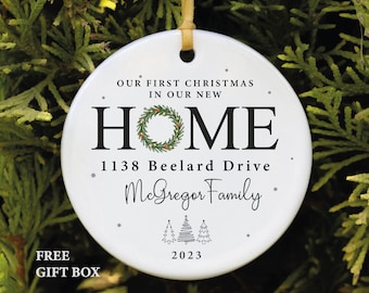 Personalized First Christmas New Home 2023 Christmas Realtor Ornament
