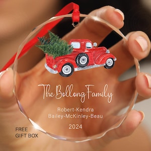 Personalized Family 2024 Christmas Ornament, Custom Family Name Ornaments for Christmas Tree