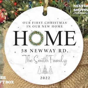 Personalized First Christmas New Home 2022 Christmas Ornament