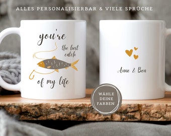 Keramiktasse I You're the best catch I Spruch I alle Sprachen I personalisiert I Geschenk I Freund I Freundin I Valentinstag I Weihnachten