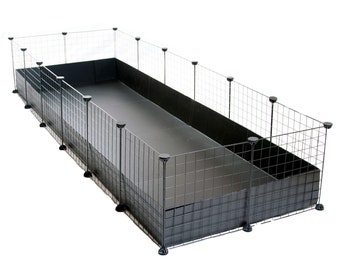 2x6 Black C&C Guinea Pig Cage - Modular, Spacious and Easy Setup - Rabbit Cage, Hedgehog Cage, Tortoise Cage - 100% UK Based