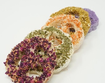 Flavored Loofah Chew Toys Variety Pack: Rabbit, Hamster, Guinea Pig