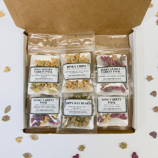 Treat Sampler Gift Set ~ Perfect Gift For Rabbits, Hamsters, Guinea Pigs, Chinchillas, Rats, Mice, Gerbils, and other Small Animals