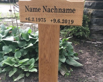 Grave cross with inscription of your choice