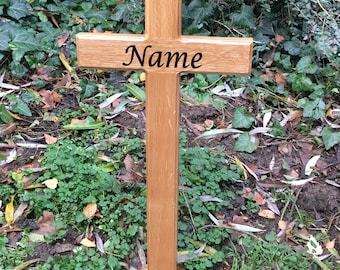 Grave cross with inscription as desired for Funeral