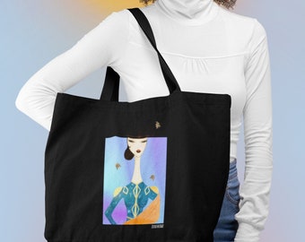 Large organic cotton tote bag