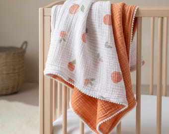 Personalised Baby Blanket , Muslin Swaddle Blanket, Soft Baby Wrap, Lightweight Gauze Blanket , Organic muslin, baby blanket, 4 layer muslin