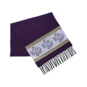 Scottish Thistle purple Scarf - Wool and Acrylic