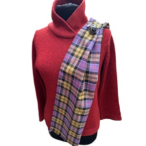 Culloden Tartan fine wool scarf.  Made in Scotland