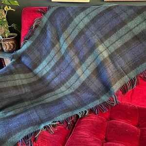 Scottish Black Watch Tartan thick pure new wool throw, Made in the UK