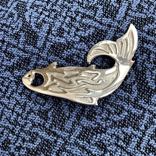 Salmon of Knowledge Celtic Brooch, Hand Made in Scotland