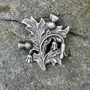 Scottish Thistle Pewter Brooch