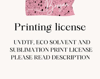 Print License for MadebyBrogan designs, to redistribute as physical items only.
