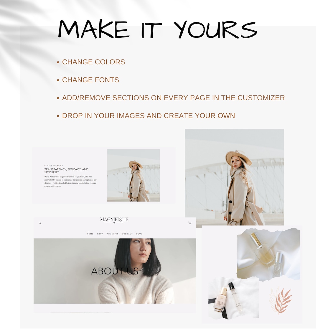 Aesthetic Shopify Theme Template Luxury White Shopify Etsy