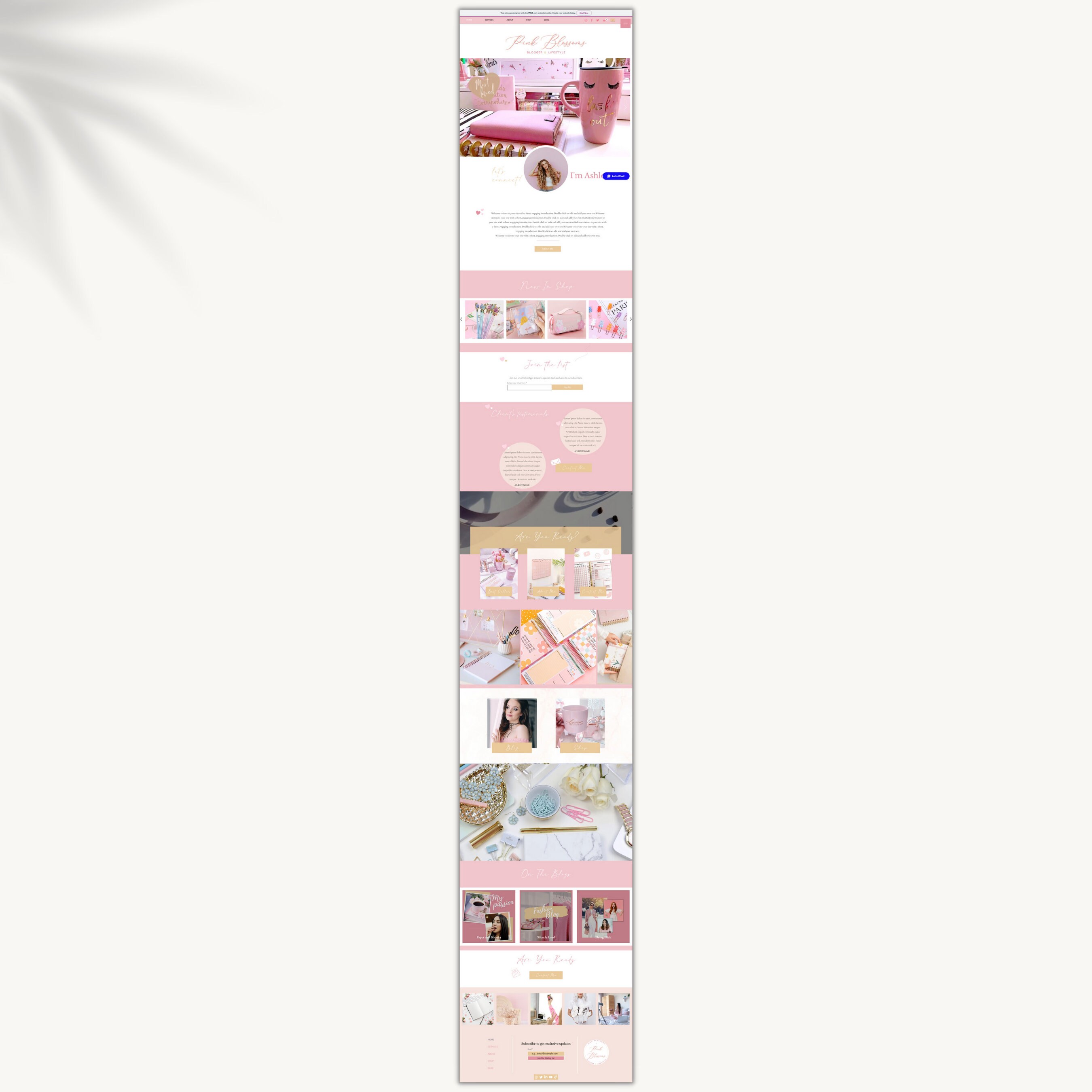 WIX site Template Modern Aesthetic site Design Dark Etsy