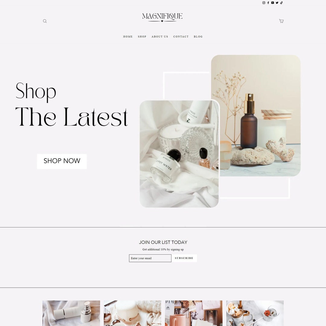 Aesthetic Shopify Theme Template Luxury White Shopify Etsy