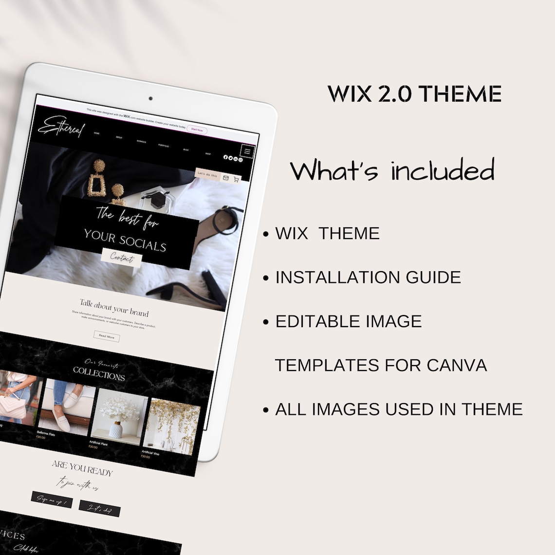 WIX Website Template Modern Aesthetic Website Design Dark Etsy WIX Website Template Modern Aesthetic Website Design Dark Etsy