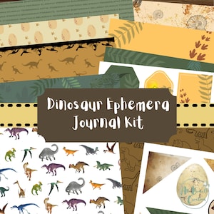 Dinosaur Ephemera Journal Kit; Junk Journal