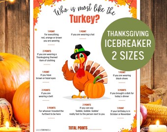 Thanksgiving Turkey Game: Fun Icebreaker (Printable)