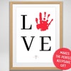 LOVE Valentine's Gift, Handprint Footprint Craft, Kids Craft, Gift for ...