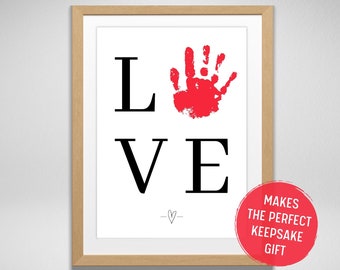 LOVE Handprint Art: Valentine's Day Keepsake Gift (PDF Download)
