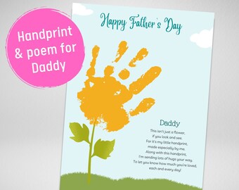 Father's Day Flower Handprint Art: Poem Keepsake (Digital Print)