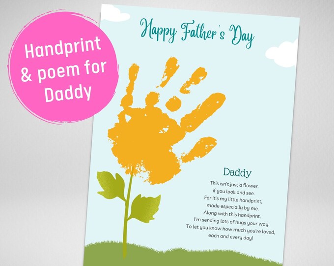 Father's Day Flower Handprint Printable Handprint Poem - Etsy
