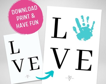 LOVE Handprint Art: Mother's Day Keepsake Gift (Digital Download)