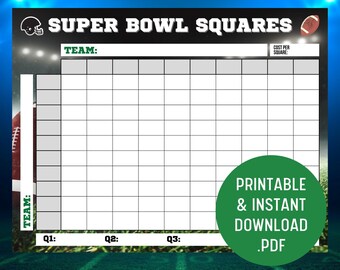 Football Squares Printable Etsy