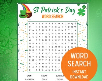 St Patrick's Day Word Search Game: Family Fun (Printable PDF)
