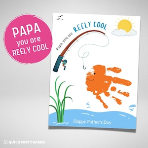Papa, you are REELY COOL Handprint | Father's Day Card | Papa Personalized Gift | Papa Fishing Handprint Card | Baby Toddler | Digital Print