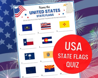 US State Flag Quiz: Labour Day Family Game (Digital Download)